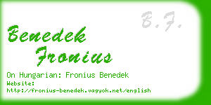 benedek fronius business card